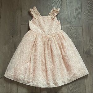 Janie and Jack Girls Size 5 Center Stage Metallic Dot Chiffon Dress READ